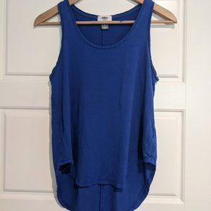 Old Navy High-Low Curved Hem Blue Tank Top M